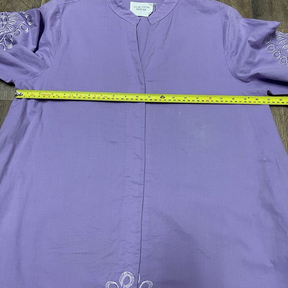 Hyacinth House Women's Large Woven 100% Cotton Embroidered Wisteria Caftan - Picture 10 of 14
